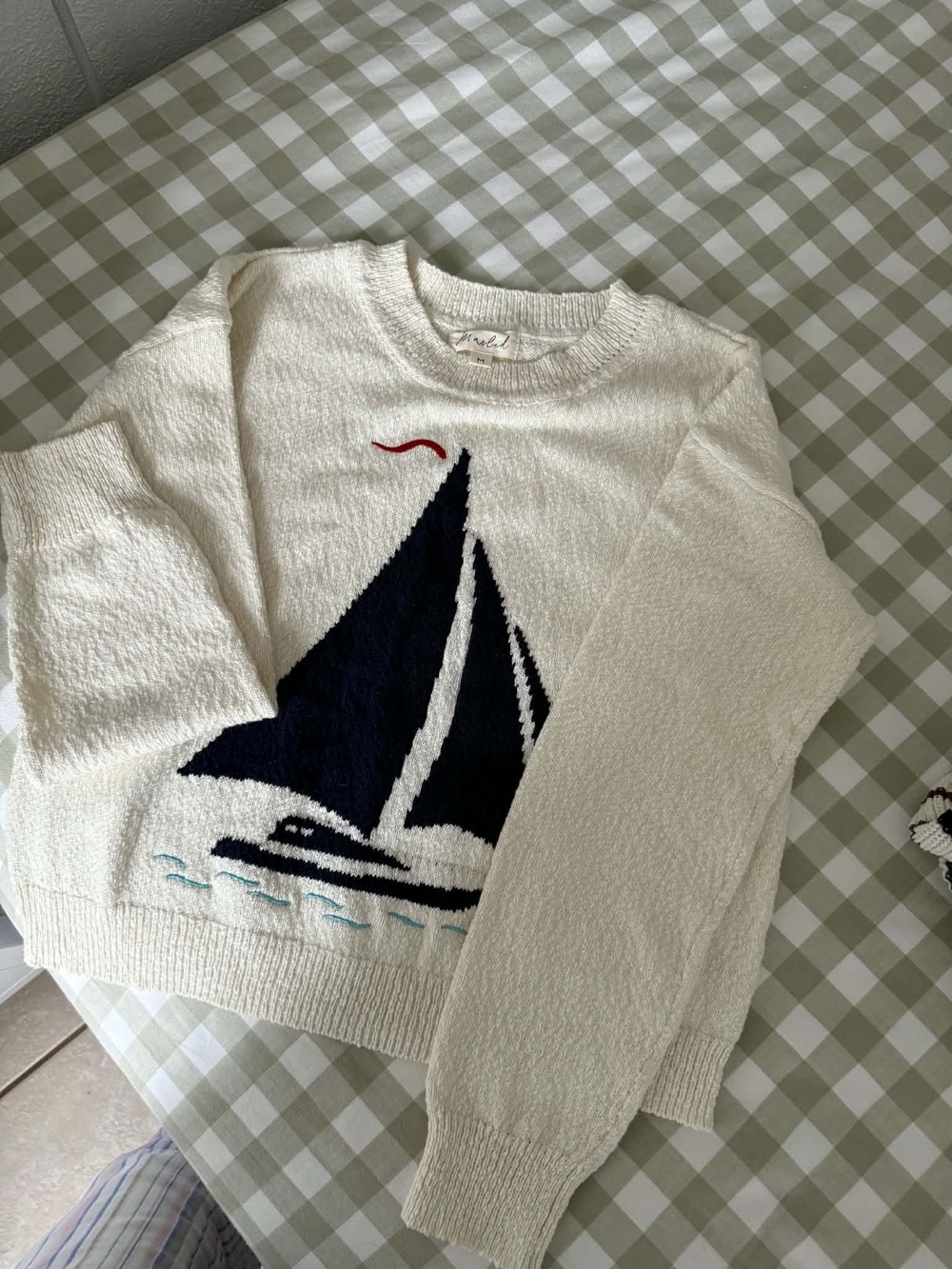 Mishka Kids Cream Nautical Sailboat Sweater - Picture 3 of 4